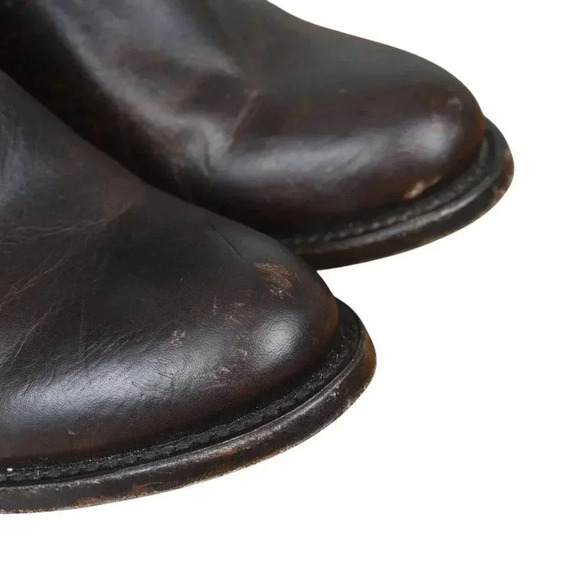 JB Dillon Women’s Western Brown Leather Short Ankle Boots Buckle Zip Size 7.5 B - Picture 4 of 14